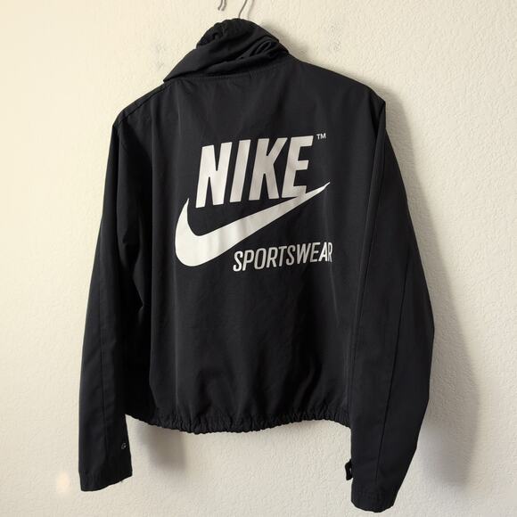 Nike Pullover Archive Jacket Womens Top Medium Black Hoodie Swoosh Gym - Picture 7 of 10